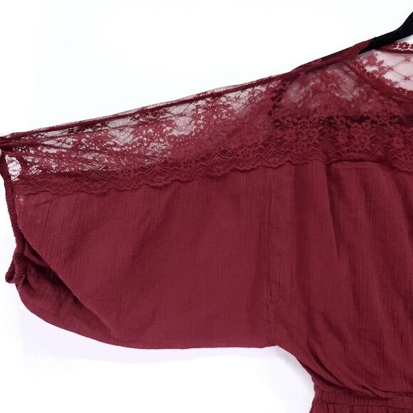 Free People Rare Vintage Leaf Tag Womens Tunic Top Size Small Lace Trim Y2K - Picture 9 of 15